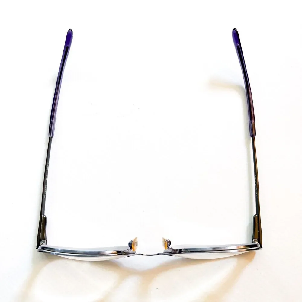 Vera Wang Womens Blue-Gray Cat-Eye Eyeglass Metal FRAMES ONLY 54 16 140